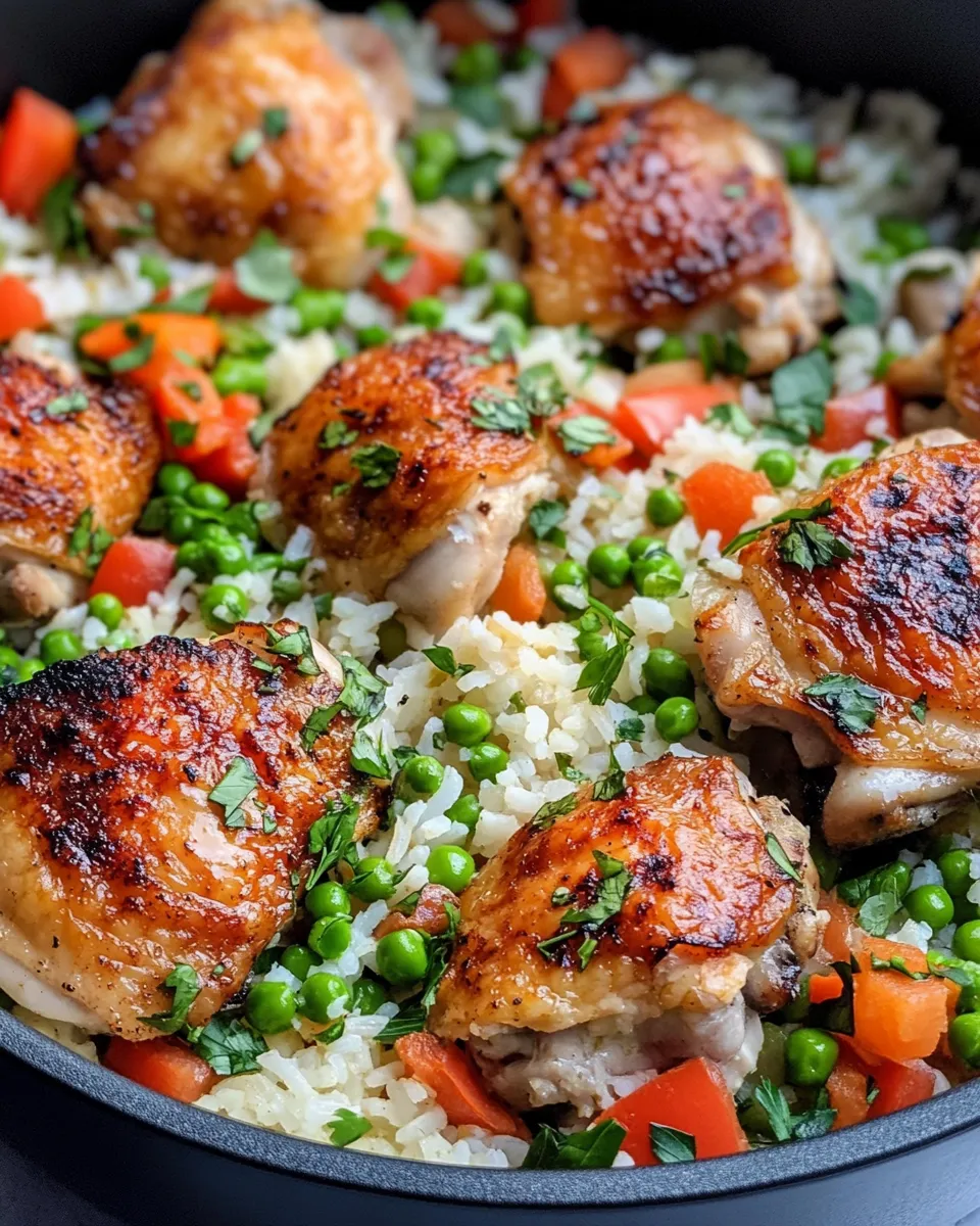 Delicious One-Pot Chicken and Rice plate image