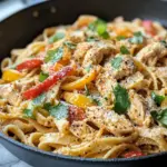 Homemade Skillet Creamy Chicken Fajita Pasta recipe photo