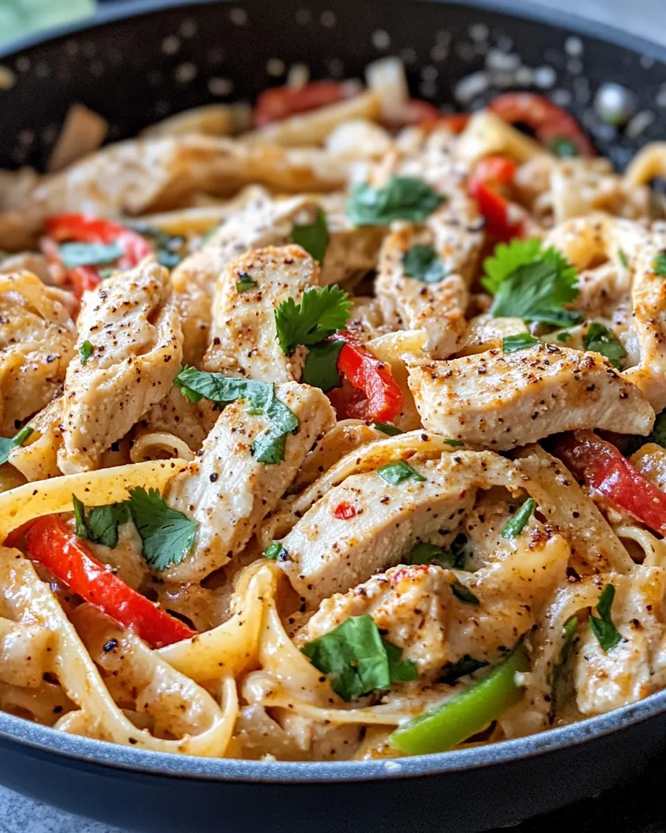 Classic Skillet Creamy Chicken Fajita Pasta dish photo