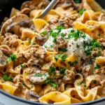 Homemade Skillet Ground Turkey Stroganoff photo