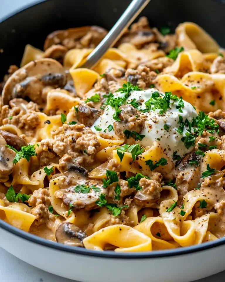 Homemade Skillet Ground Turkey Stroganoff photo