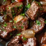 Homemade Slow Cooker Beef Tips with Gravy photo