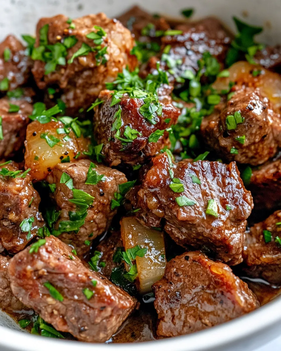 Easy Slow Cooker Beef Tips with Gravy recipe photo