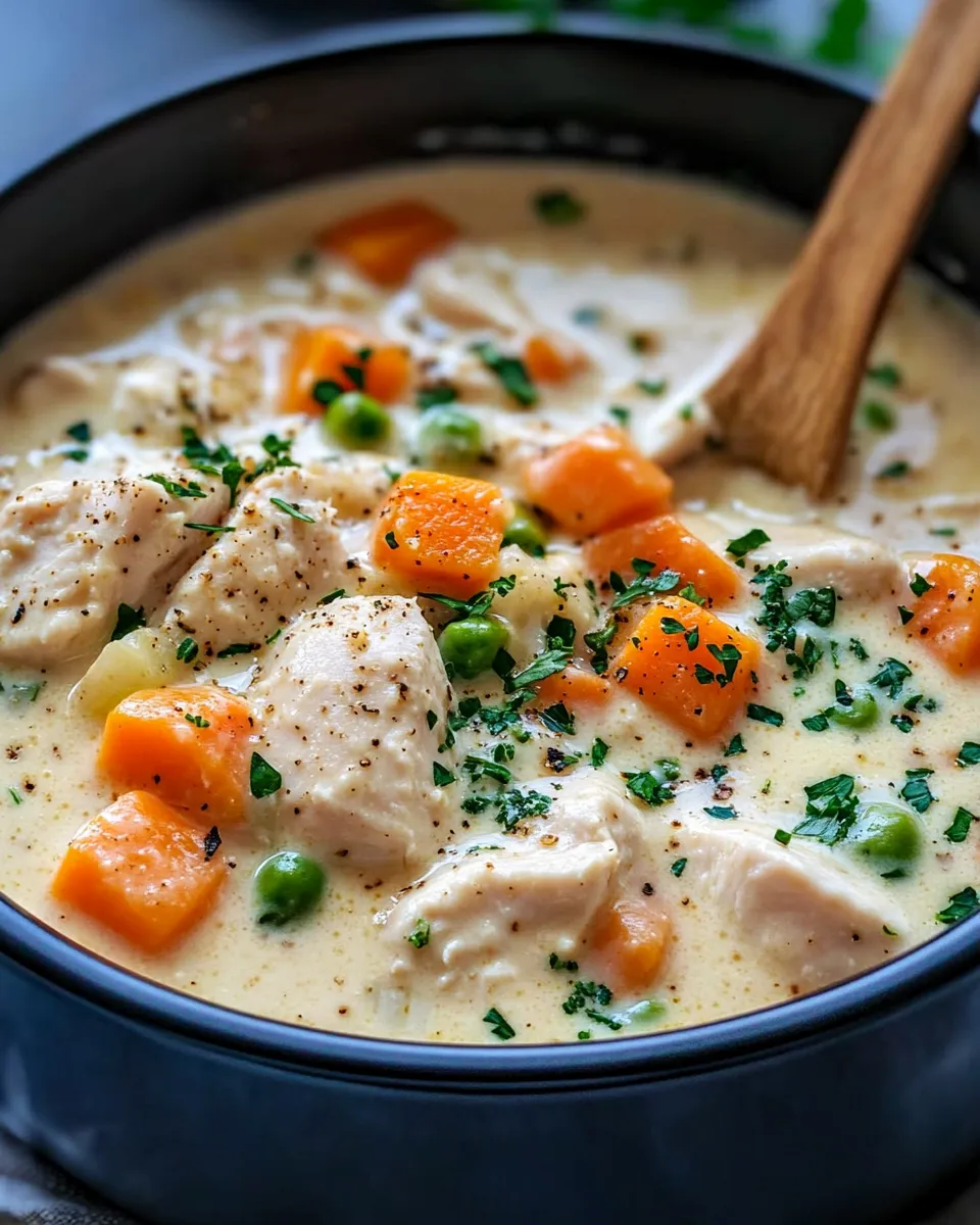 Classic Slow Cooker Creamy Chicken Stew dish photo