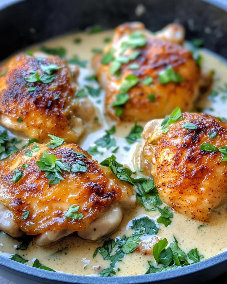 Easy Smothered Chicken with Gravy food shot