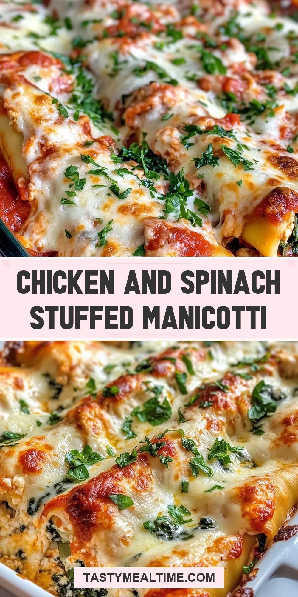 Creamy Chicken And Spinach Stuffed Manicotti