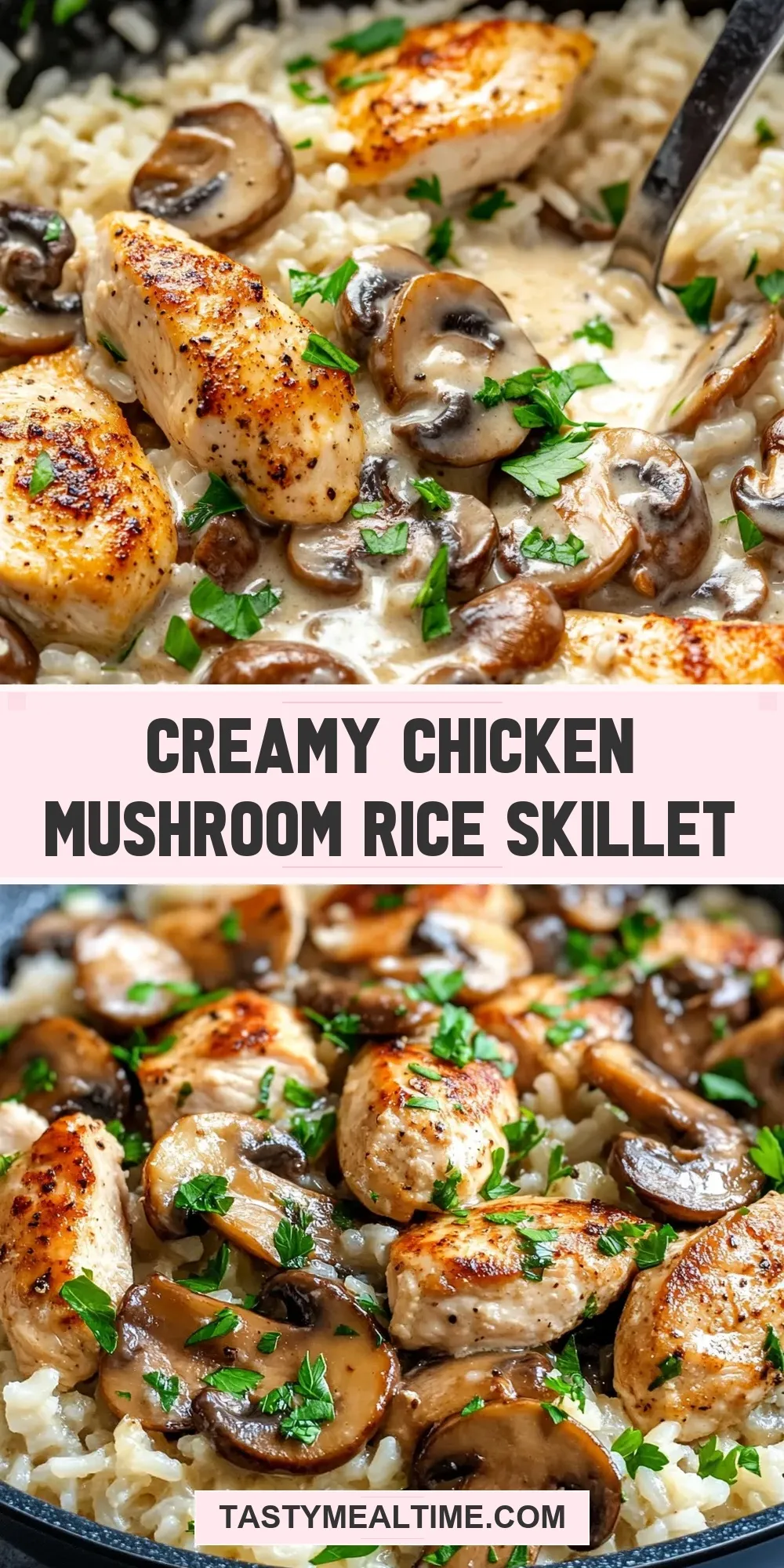 Creamy Chicken Mushroom Rice Skillet Recipe