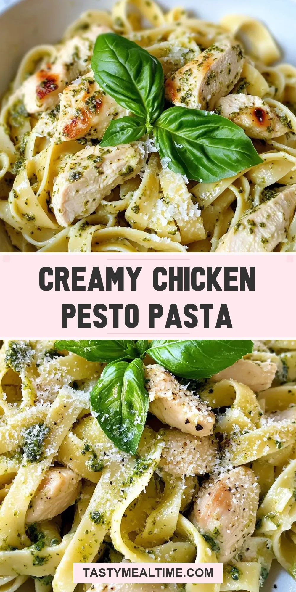 The Best Creamy Chicken Pesto Pasta Ever