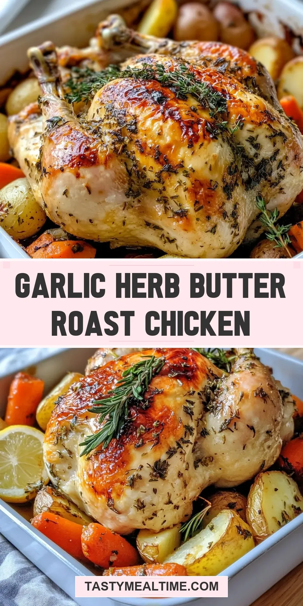 Fresh Garlic Herb Butter Roast Chicken