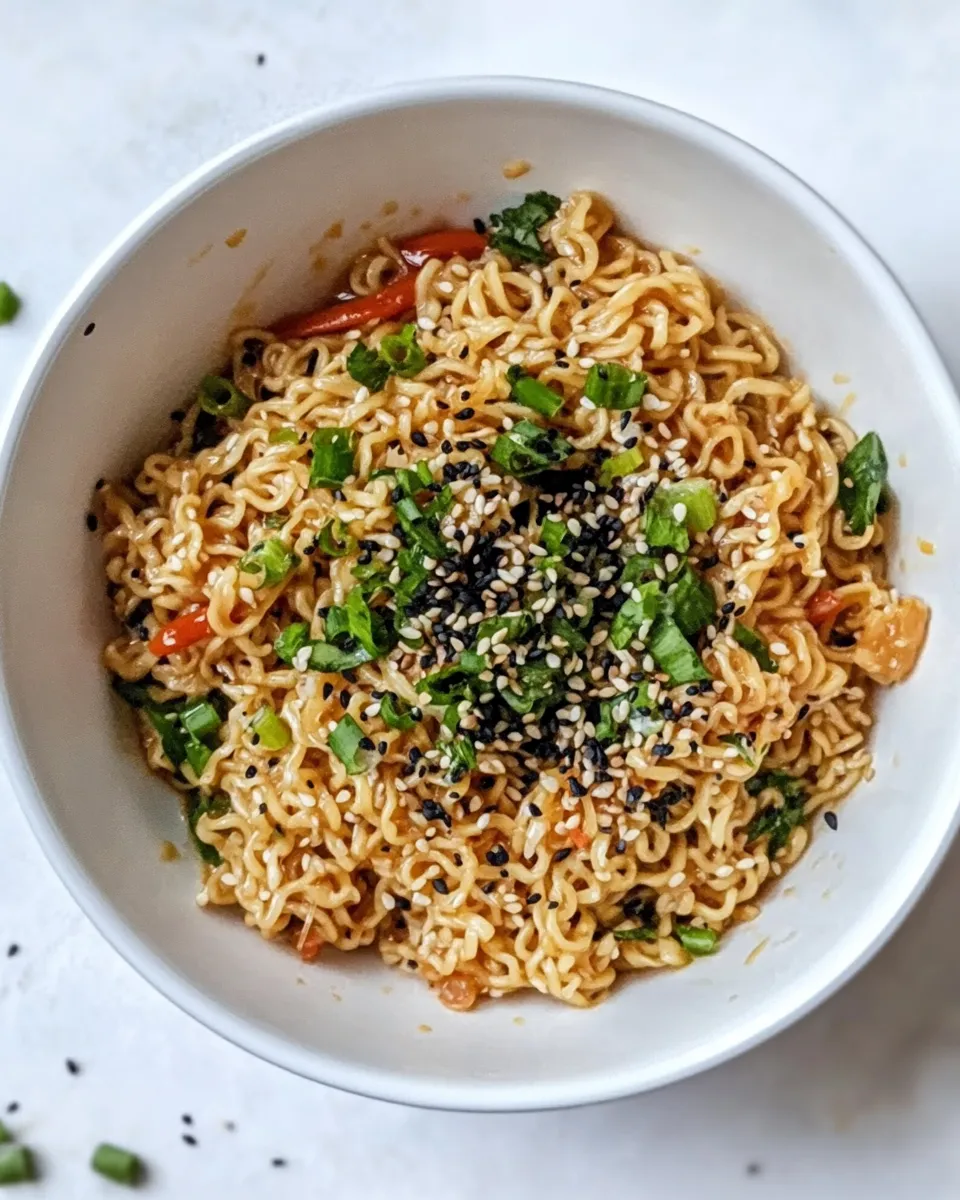 Simple 15 Minute Sesame Ramen Noodles. shot