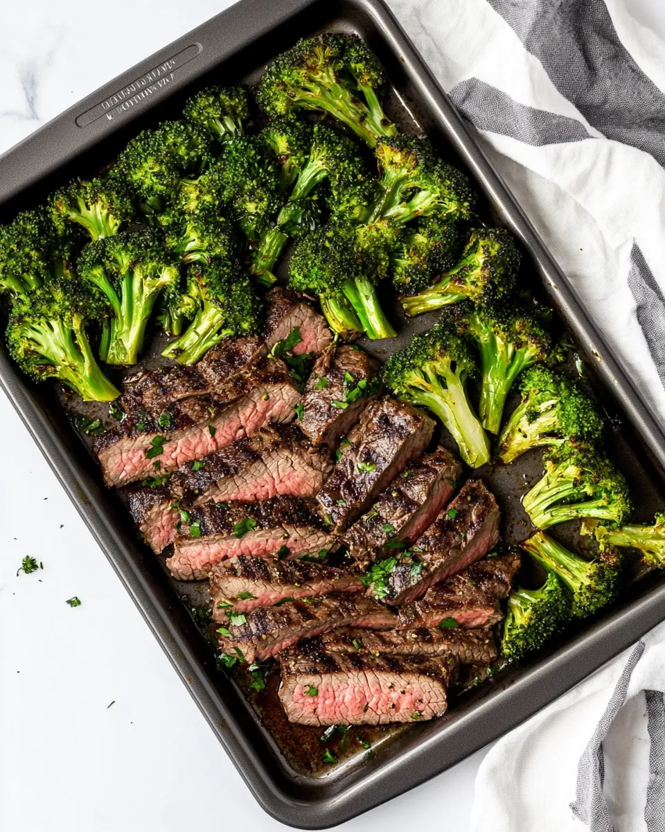 Quick 15 Minute Sheet Pan Steak and Broccoli Dinner image