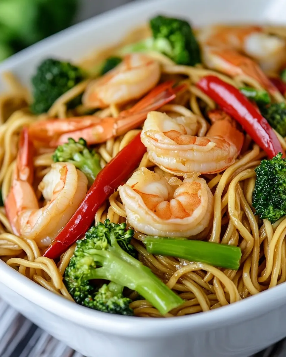 Delicious 20-Minute Shrimp and Broccoli Lo Mein dish photo
