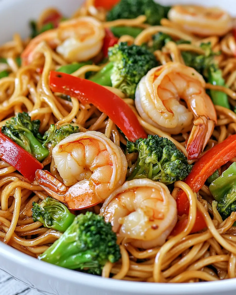Tasty 20-Minute Shrimp and Broccoli Lo Mein image