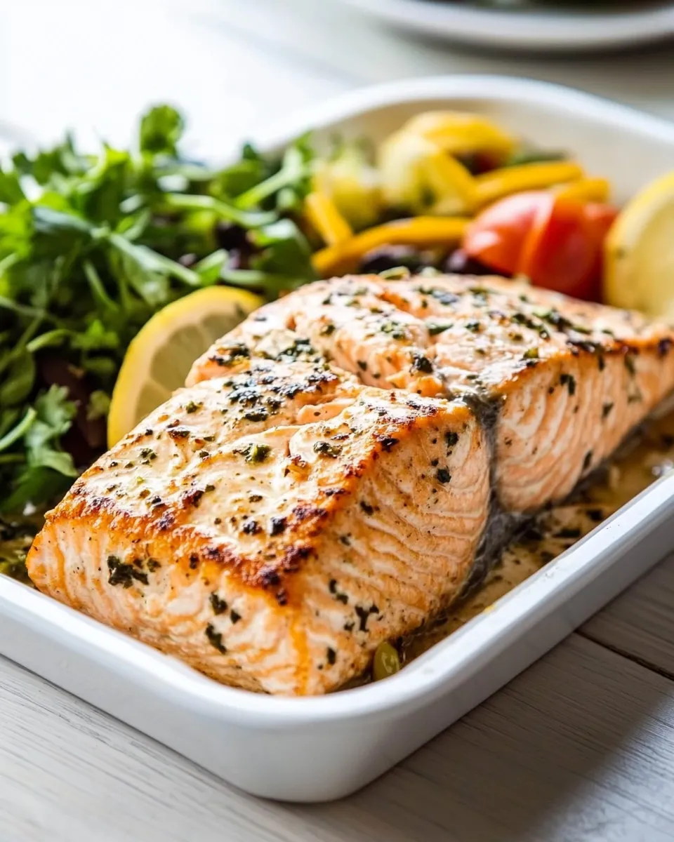 Healthy 3-Ingredient Tender Broiled Salmon dish photo