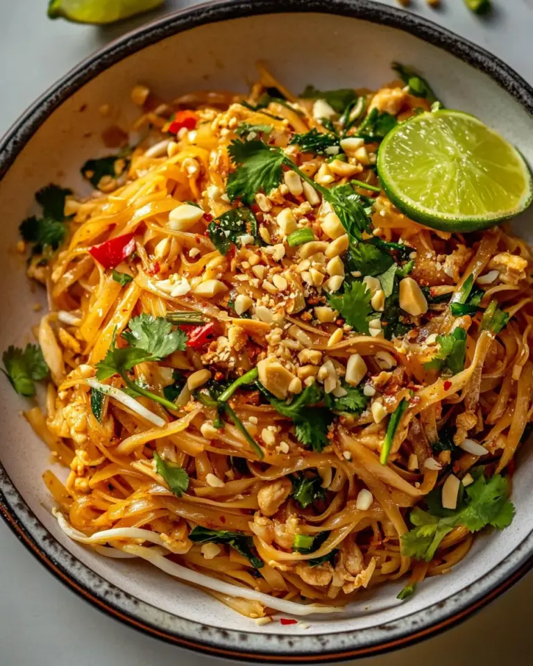 Simple 30 Minute Garlic Butter Chicken Pad Thai. shot