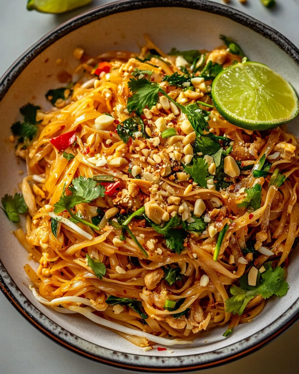 Simple 30 Minute Garlic Butter Chicken Pad Thai. shot