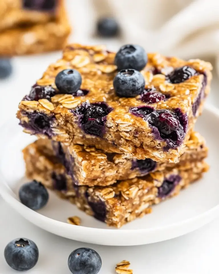 Homemade 4-Ingredient Healthy Blueberry Breakfast Bars photo