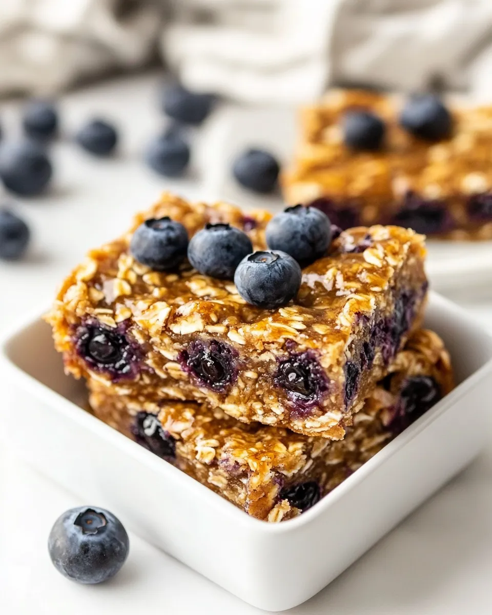 Easy 4-Ingredient Healthy Blueberry Breakfast Bars recipe photo