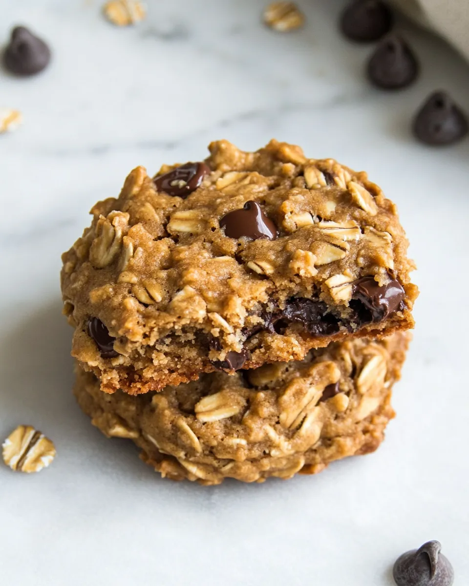Classic 5-Ingredient Peanut Butter Oatmeal Chocolate Chip Cookies recipe photo