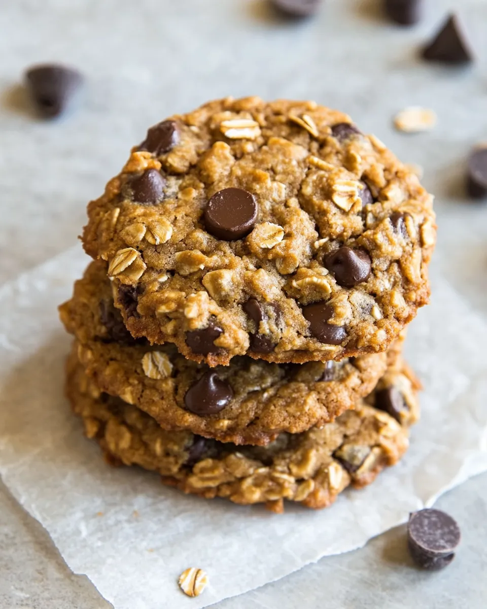 Quick 5-Ingredient Peanut Butter Oatmeal Chocolate Chip Cookies shot