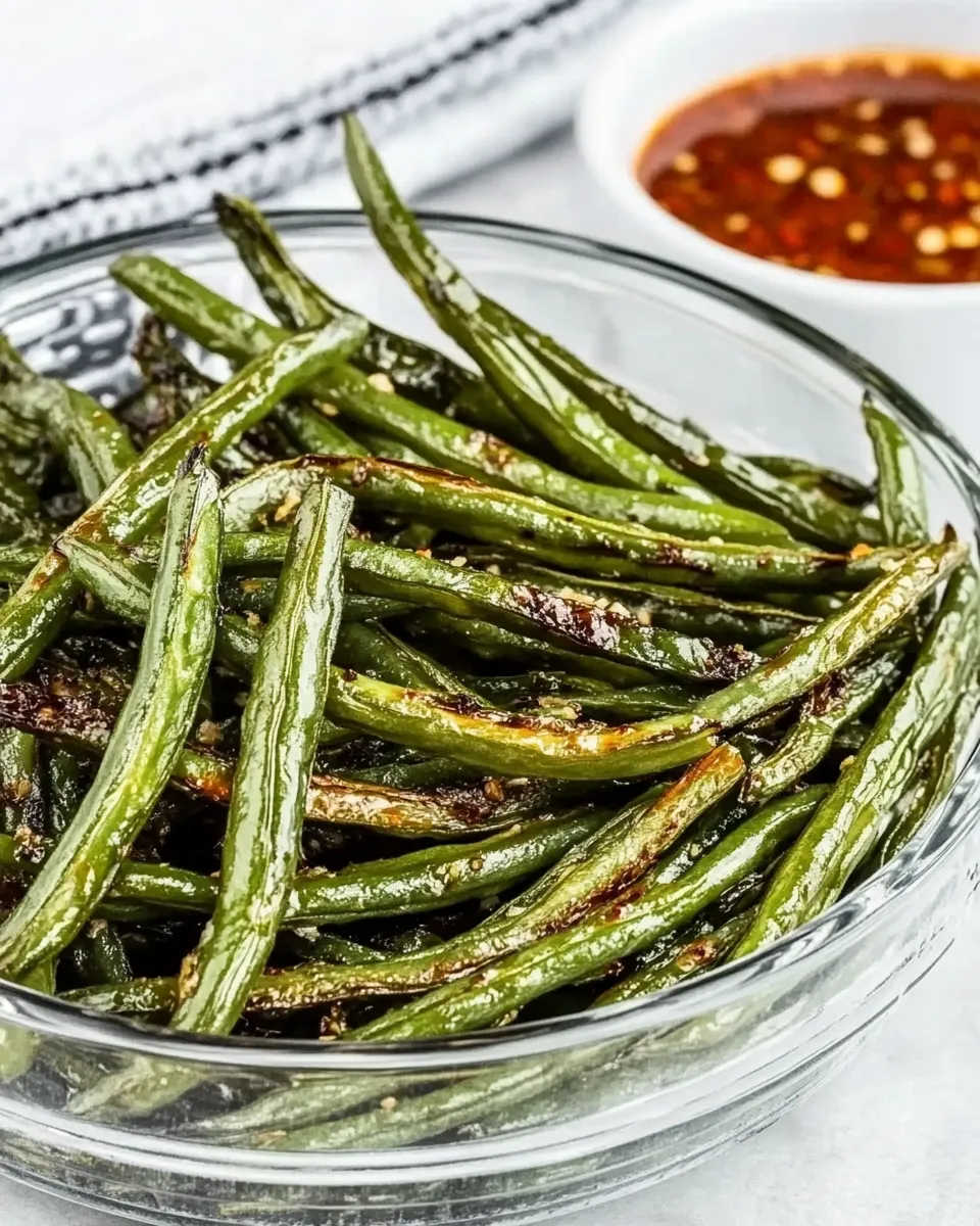 Quick Air Fryer Asian Green Beans food shot