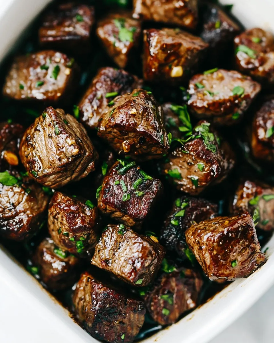 Easy Air Fryer Garlic Steak Bites recipe photo