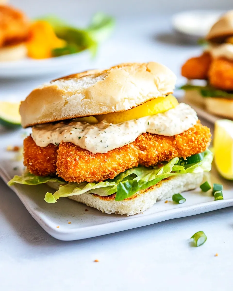 Homemade Air Fryer Salmon Fish Sandwich photo