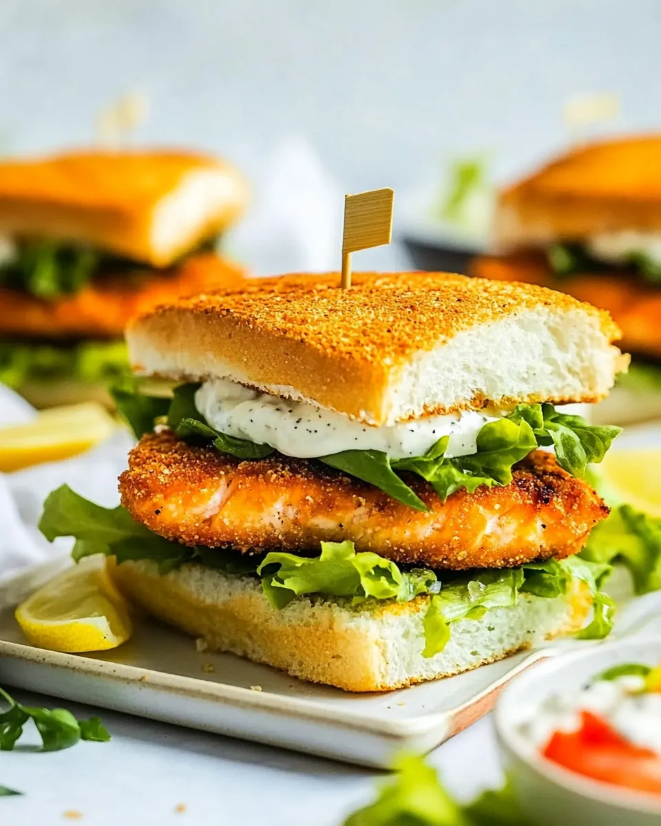 Easy Air Fryer Salmon Fish Sandwich recipe photo
