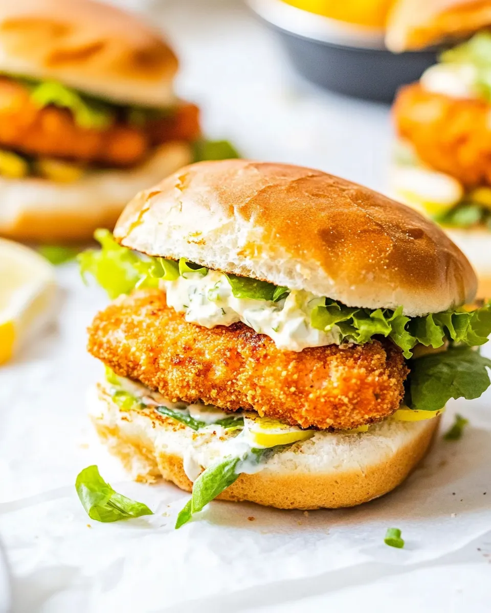 Delicious Air Fryer Salmon Fish Sandwich shot