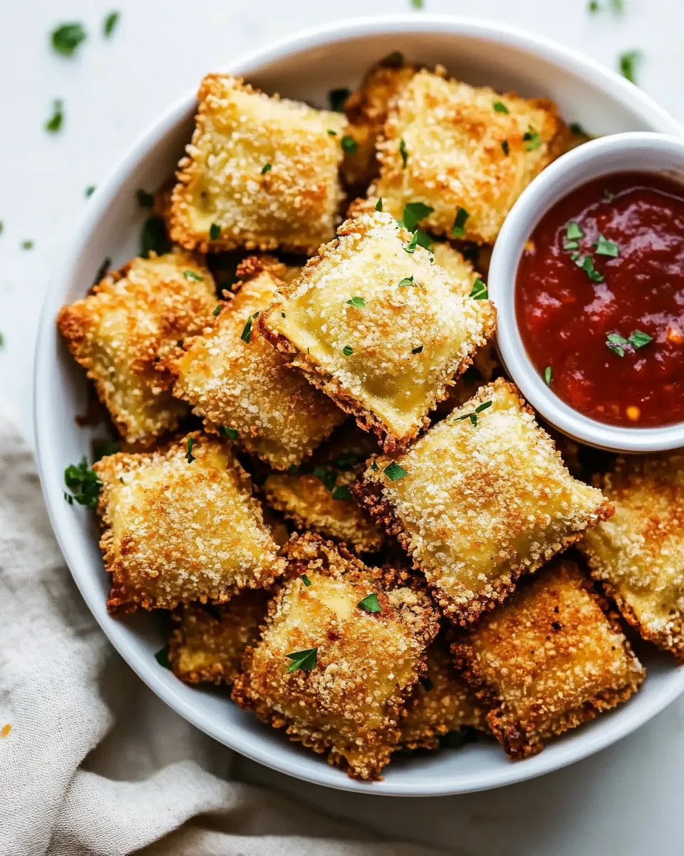 Delicious Air Fryer Toasted Ravioli shot