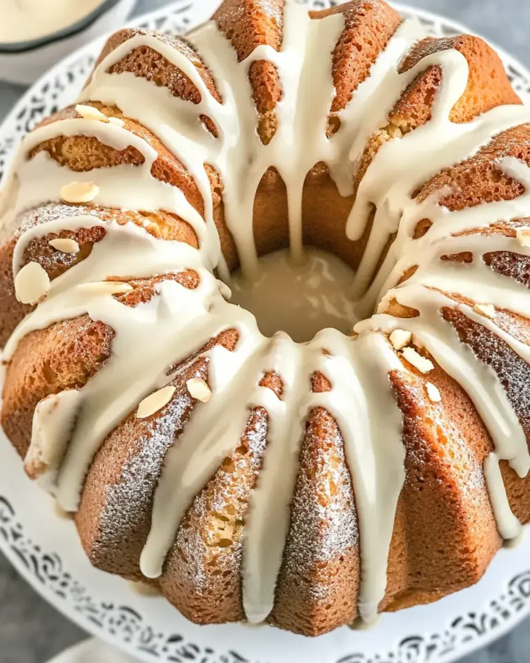 Homemade Almond Bundt Cake with Amaretto Glaze photo