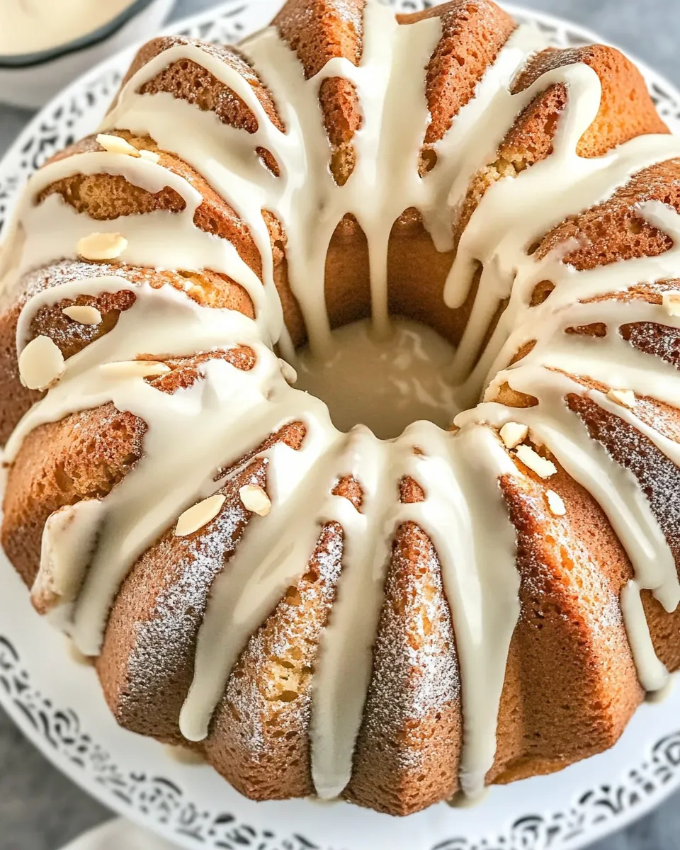 Homemade Almond Bundt Cake with Amaretto Glaze photo