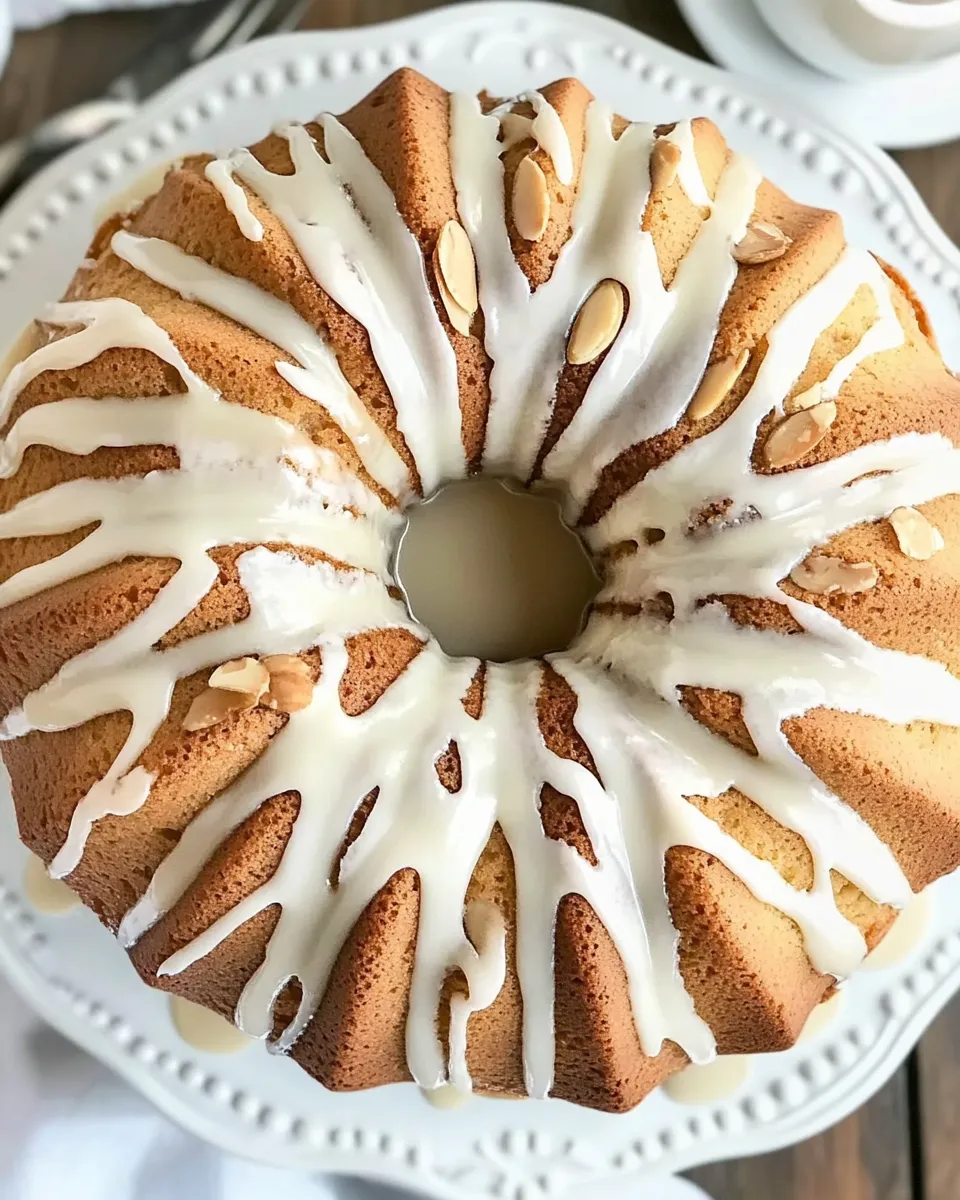 Delicious Almond Bundt Cake with Amaretto Glaze image