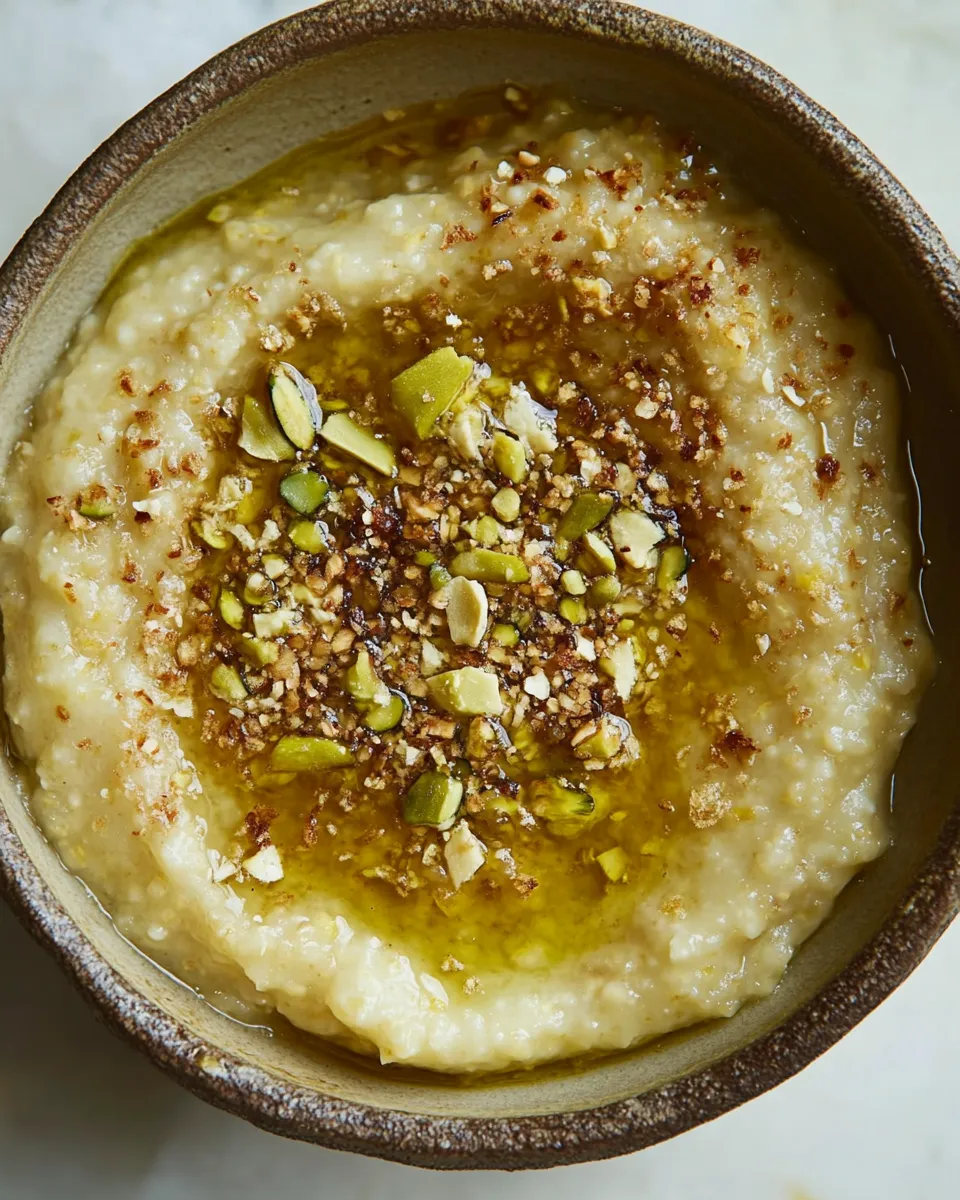 Sweet Amaranth Porridge with Maple-Meyer Lemon Curd shot