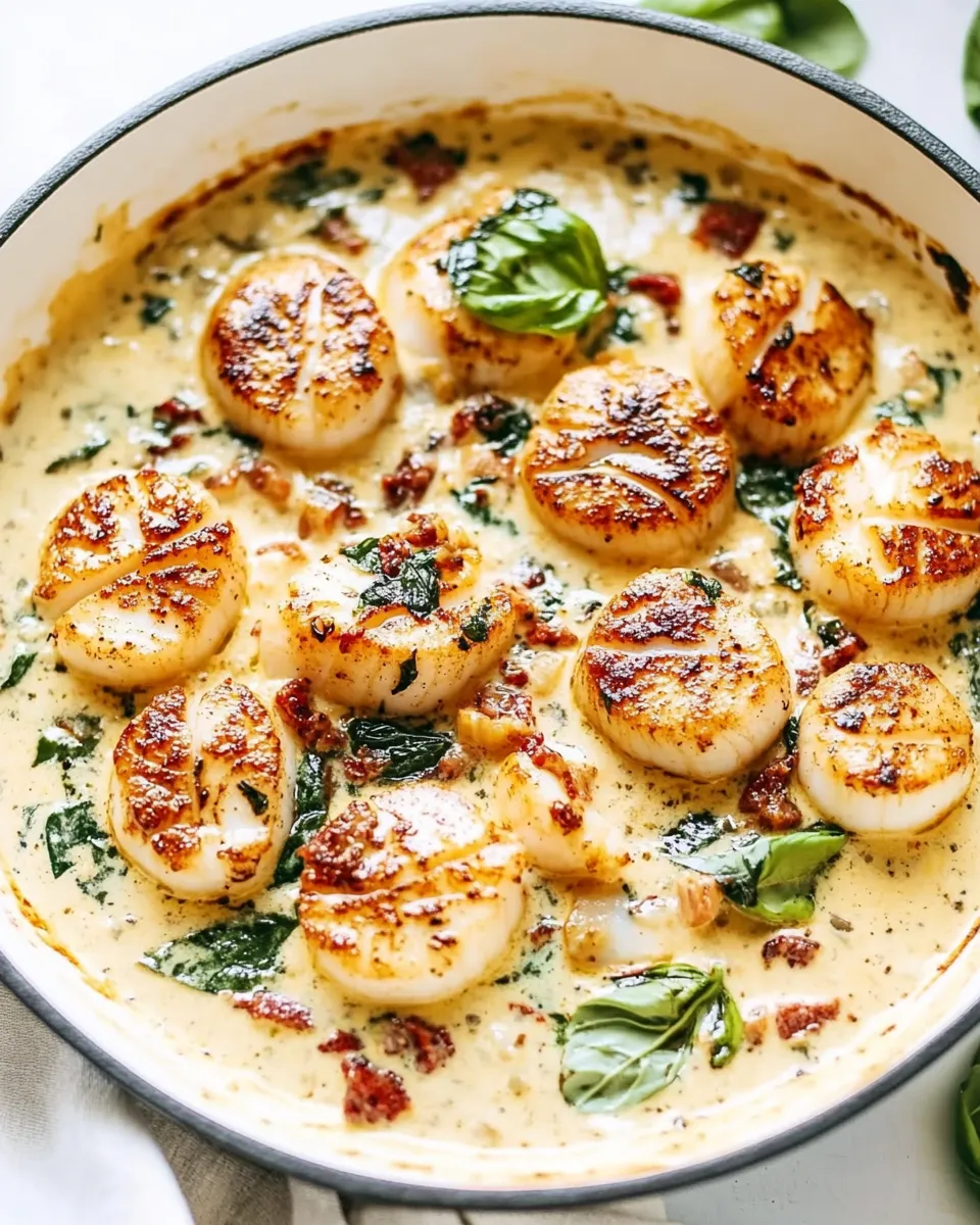 Quick Amazing Creamy Tuscan Garlic Scallops recipe photo