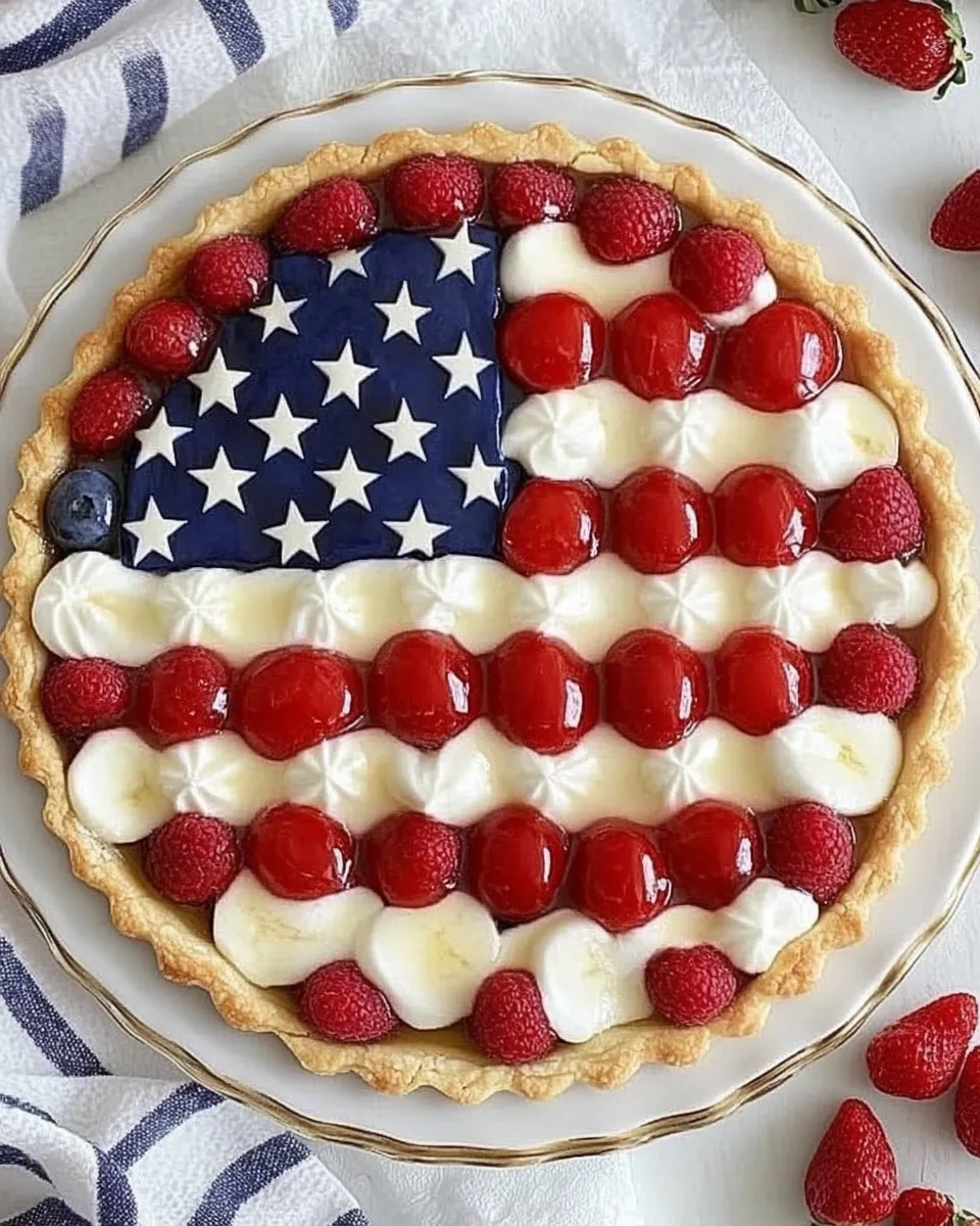 Homemade American Flag Fruit Tart photo