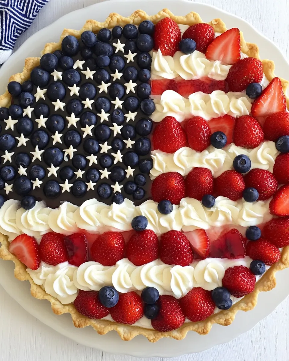 Easy American Flag Fruit Tart recipe photo