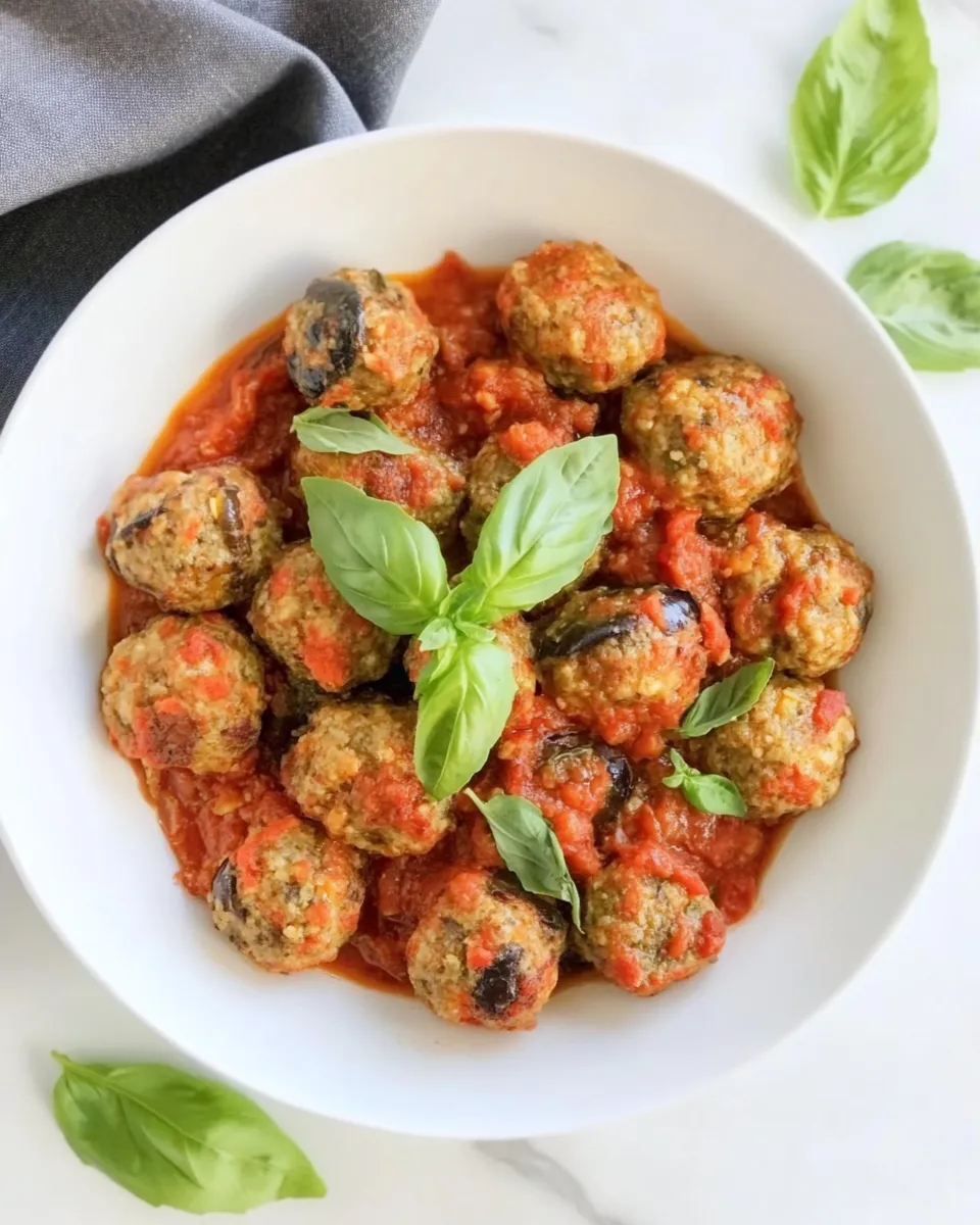 Easy Aubergine Meatballs shot