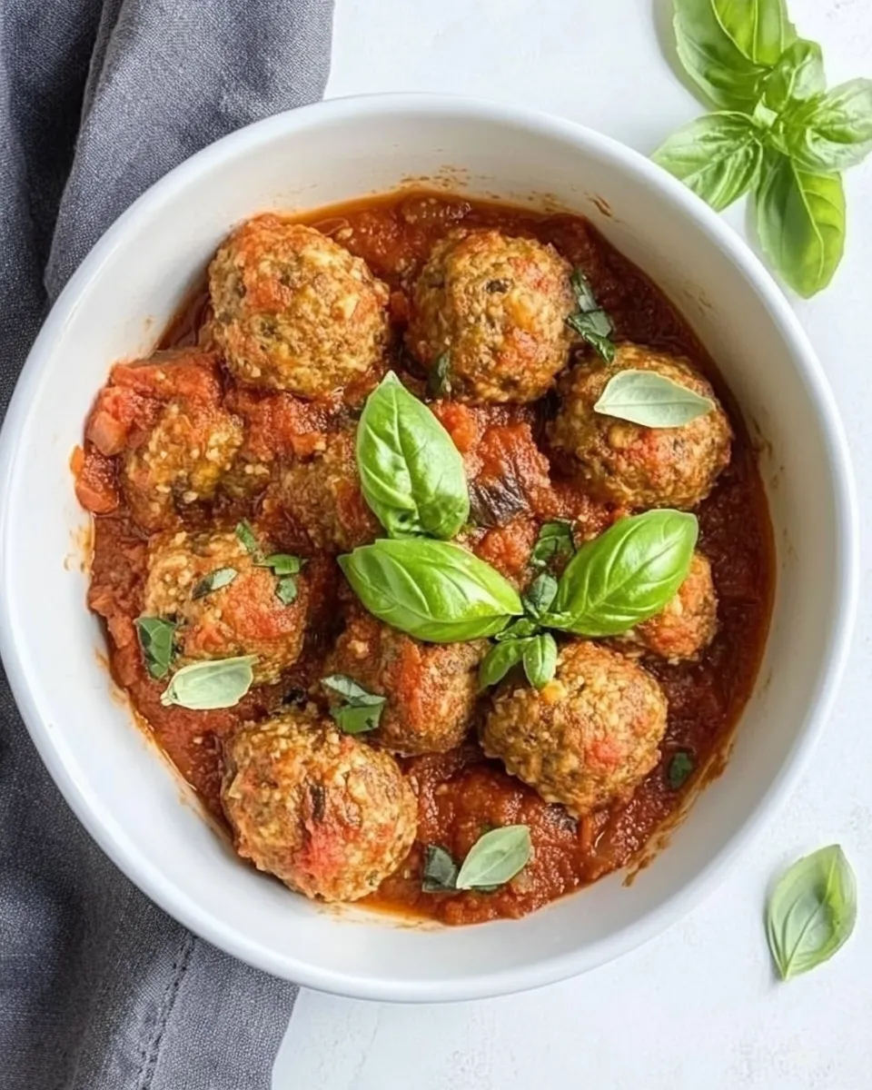 Delicious Aubergine Meatballs food shot