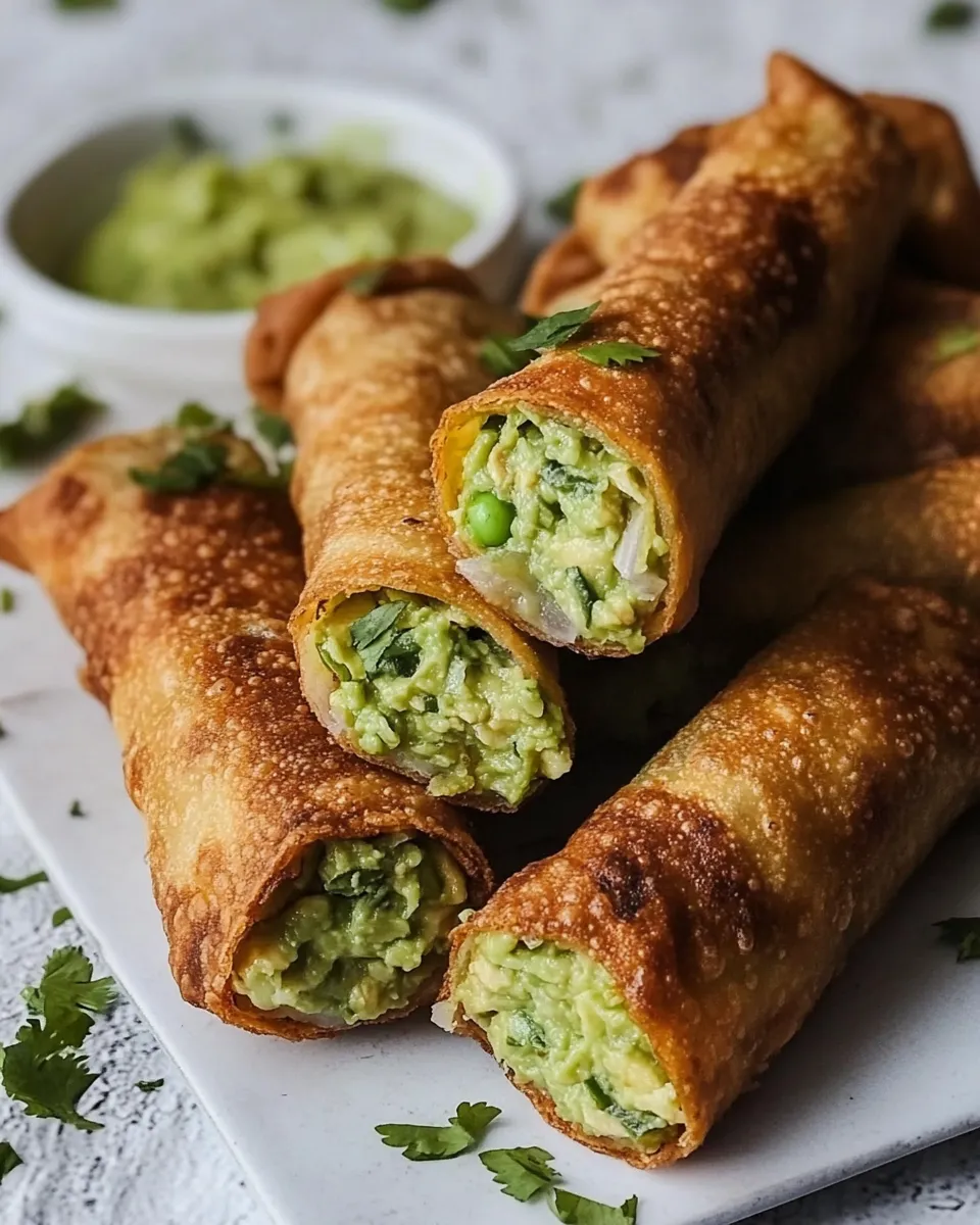 Easy Avocado Egg Rolls (Guacamole Egg Roll Recipe) recipe photo