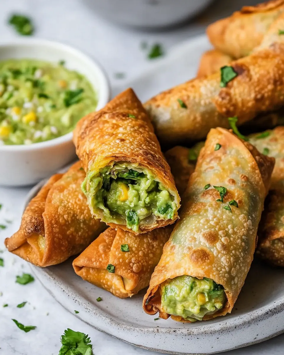Delicious Avocado Egg Rolls (Guacamole Egg Roll Recipe) shot