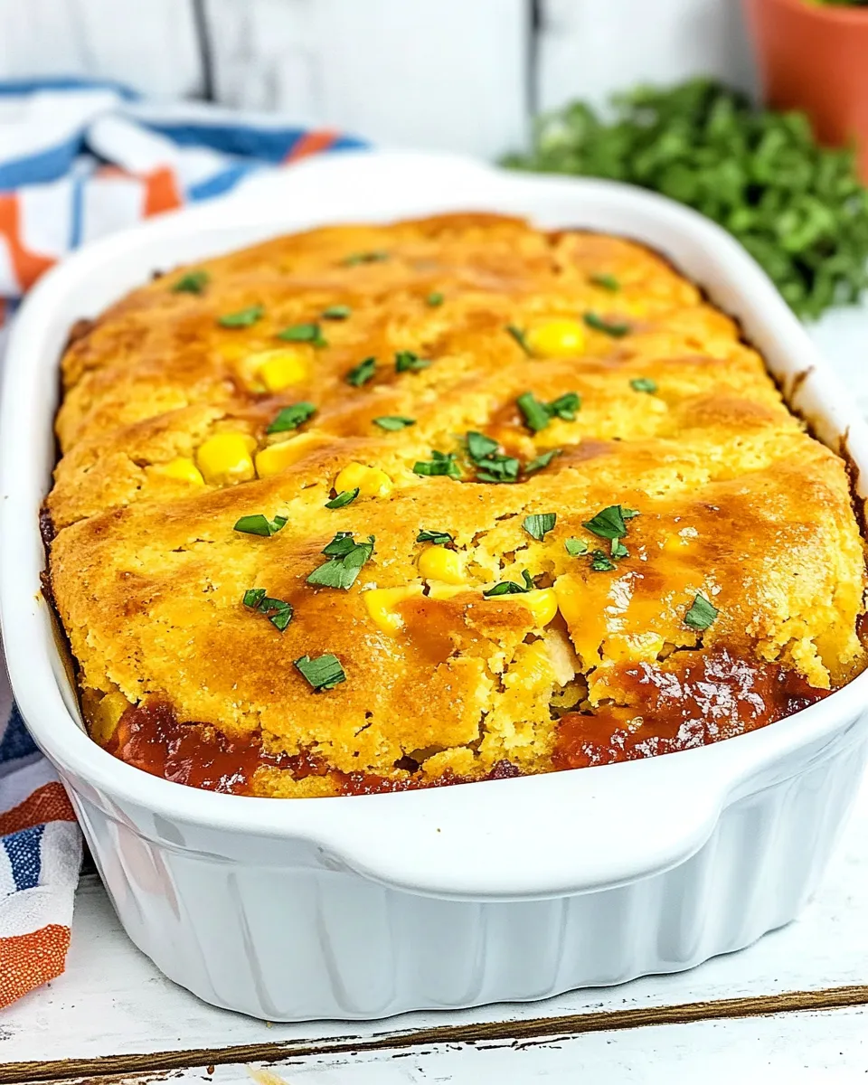 Homemade BBQ Chicken Cornbread Bake photo