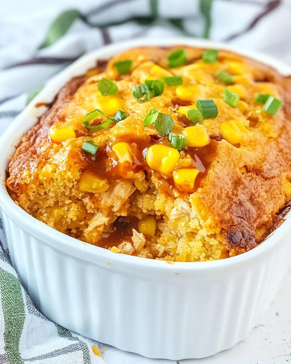 Delicious BBQ Chicken Cornbread Bake shot