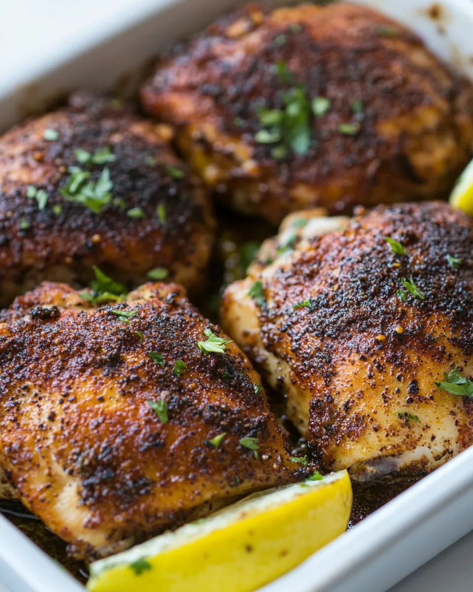 Delicious Baked Blackened Chicken Thighs image