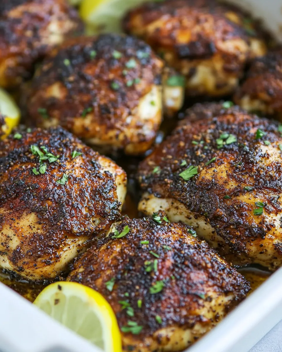 Quick Baked Blackened Chicken Thighs dish photo
