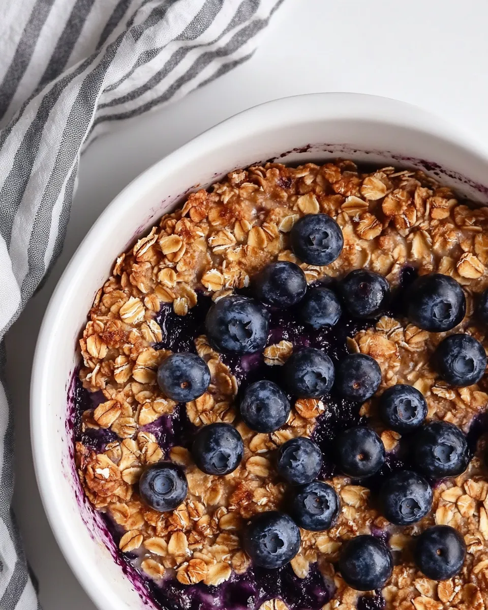 Easy Baked Blueberry Oatmeal recipe photo
