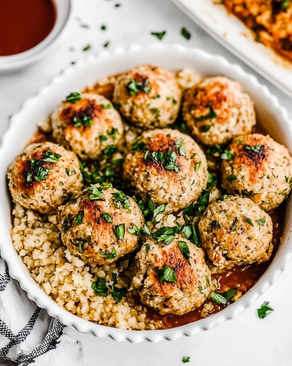 Delicious Baked Chicken Meatballs shot