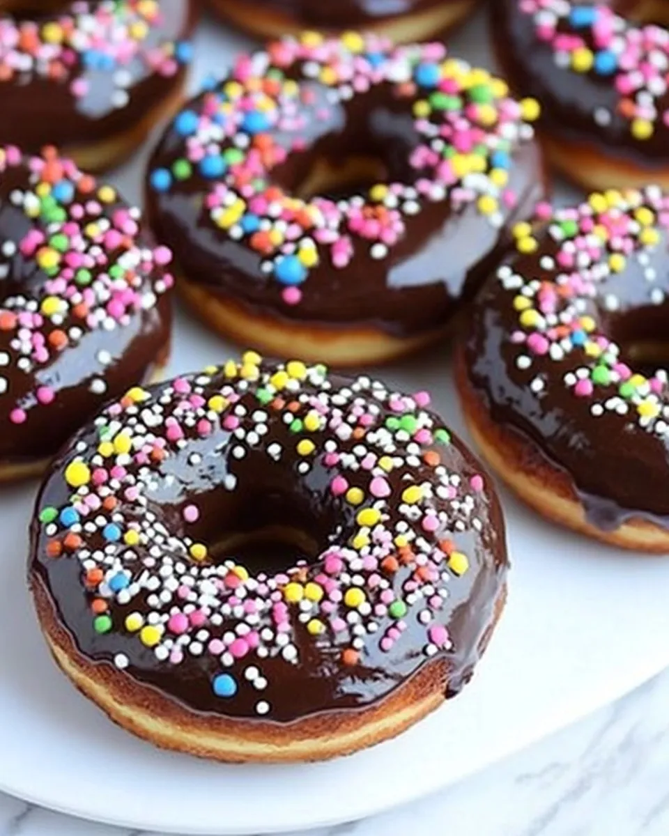 Easy Baked Chocolate Glazed Donuts recipe photo