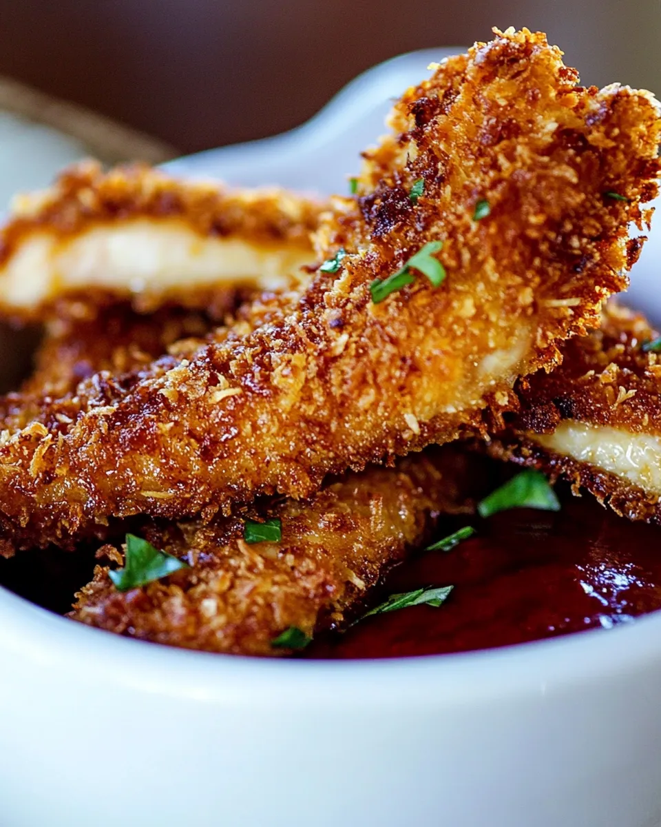 Quick Baked Coconut Chicken Strips shot