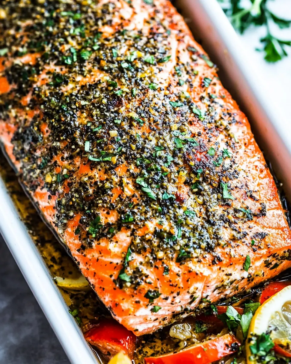 Quick Baked Lemon Pepper Salmon shot